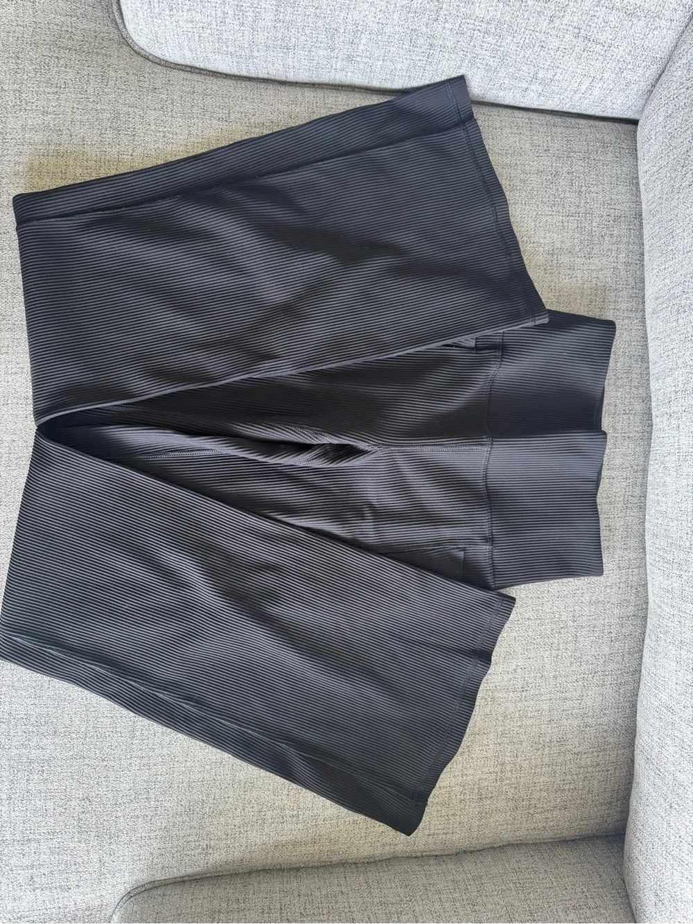 Athleta Ribbed Black Flare-Leg Pants
